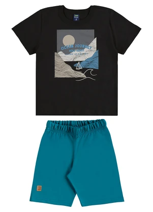 Conjunto Regata e Bermuda Bee Loop Preto - BEE LOOP