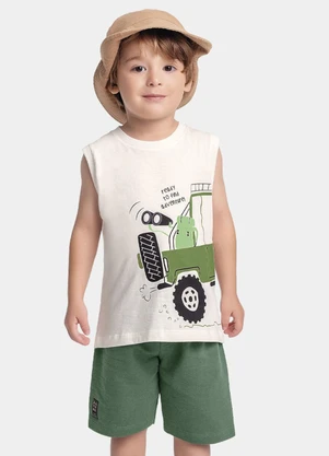 Fakini Kids - Conjunto Regata e Bermuda Bege - FAKINI KIDS