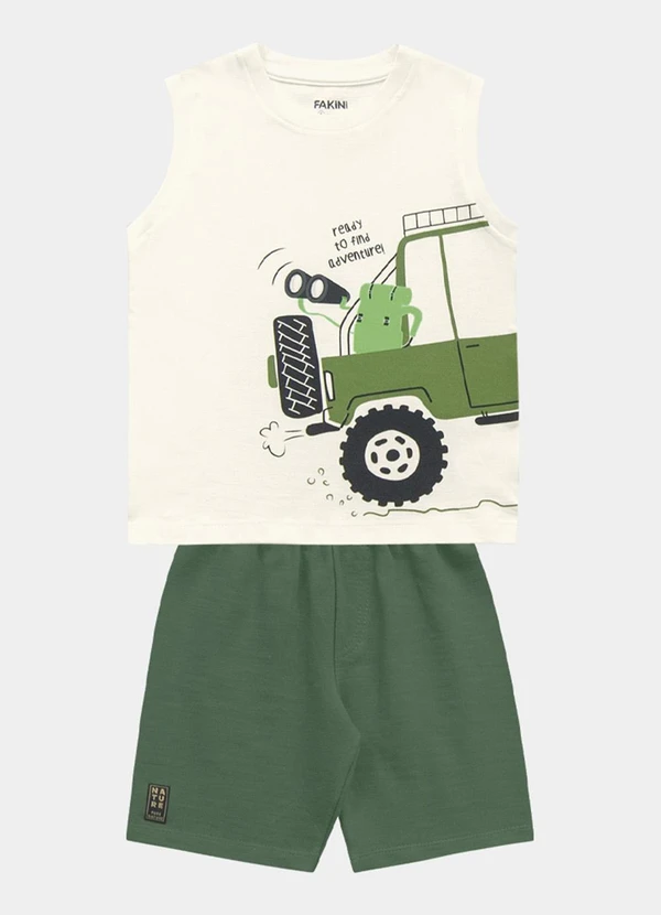 Fakini Kids - Conjunto Regata e Bermuda Bege 5