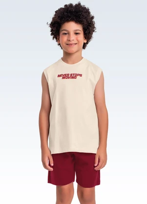 Fakini Kids - Conjunto Regata e Bermuda Bege - FAKINI KIDS