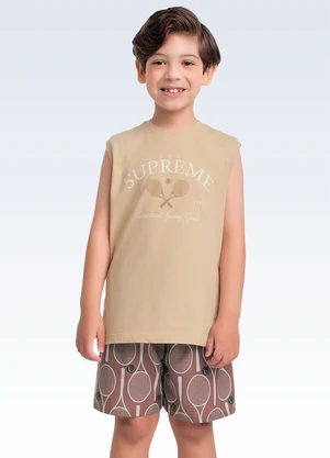 Fakini Kids - Conjunto Regata e Bermuda Bege - FAKINI KIDS