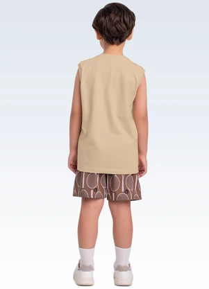 Fakini Kids - Conjunto Regata e Bermuda Bege - FAKINI KIDS