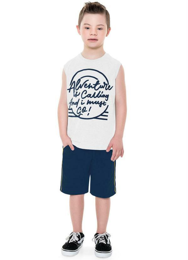 Fakini Kids - Conjunto Regata e Bermuda Branco