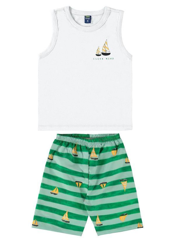 Bee Loop - Conjunto Regata e Bermuda Branco