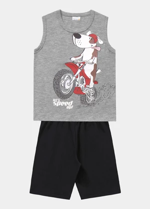 Fakini Kids - Conjunto Regata e Bermuda Cinza - FAKINI KIDS