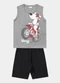 Fakini Kids - Conjunto Regata e Bermuda Cinza - variação: Cinza