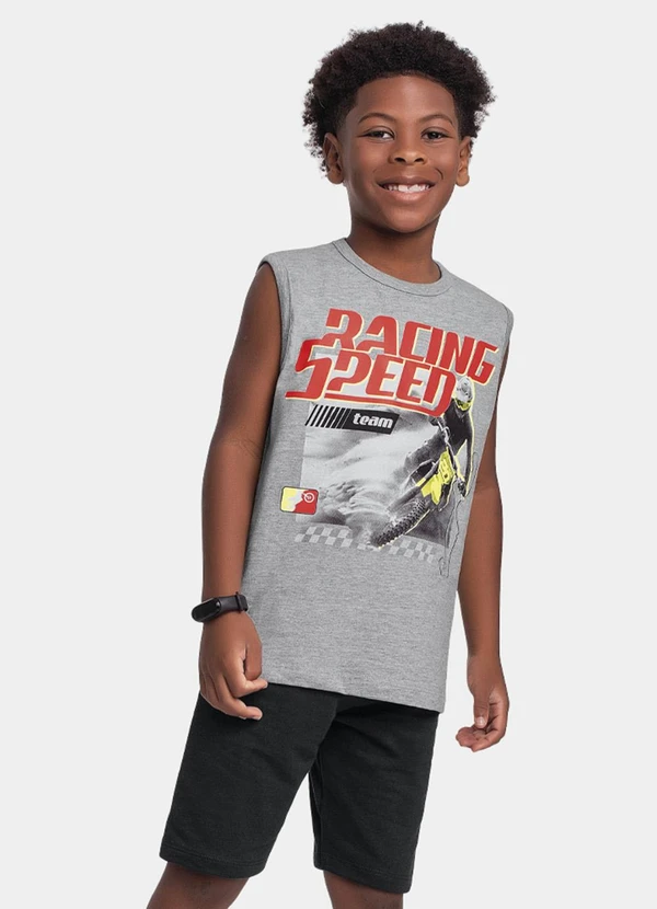 Fakini Kids - Conjunto Regata e Bermuda Cinza 2