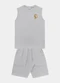 Fakini Kids - Conjunto Regata e Bermuda Verde - variação: Cinza