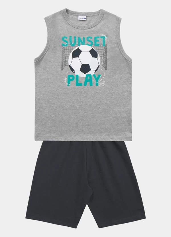 Fakini Kids - Conjunto Regata e Bermuda Cinza 2