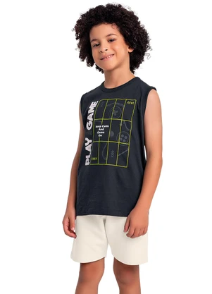 Fakini Kids - Conjunto Regata e Bermuda Cinza - FAKINI KIDS