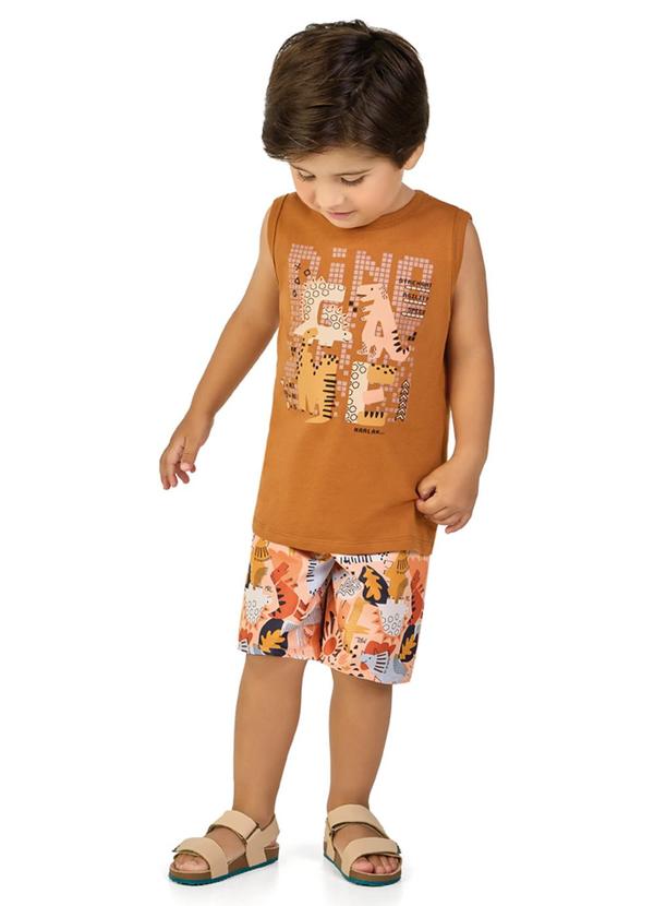 Marlan - Conjunto Regata e Bermuda em Microfibra Marrom 1