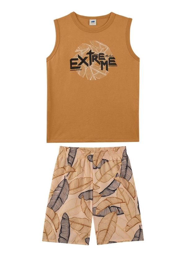 Marlan - Conjunto Regata e Bermuda em Microfibra Marrom 1
