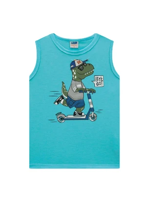 Marlan - Conjunto Regata e Bermuda em Moletinho Azul - MARLAN