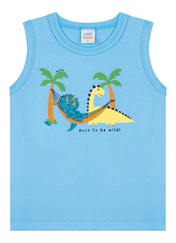 Marlan - Conjunto Regata e Bermuda em Moletinho Azul 2