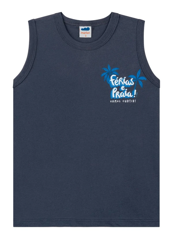 Marlan - Conjunto Regata e Bermuda em Moletinho Azul 2