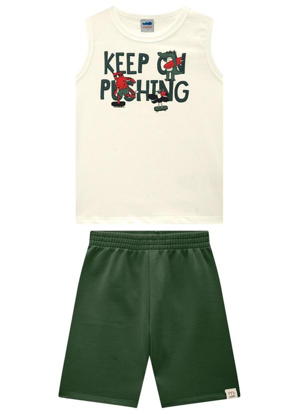 Marlan - Conjunto Regata e Bermuda em Moletinho Bege 1