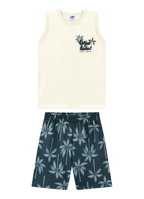 Marlan - Conjunto Regata e Bermuda em Moletinho Bege