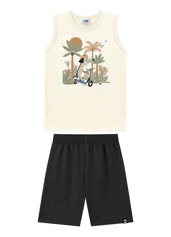 Marlan - Conjunto Regata e Bermuda em Moletinho Bege 1