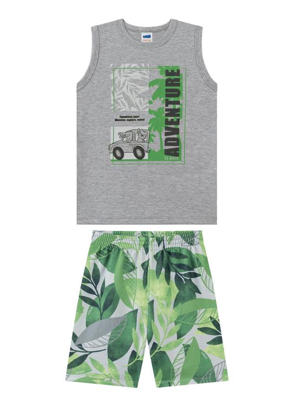 Marlan - Conjunto Regata e Bermuda em Moletinho Cinza 1