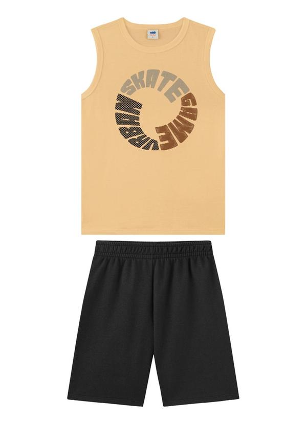 Marlan - Conjunto Regata e Bermuda em Moletinho Laranja 1