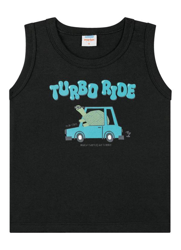 Marlan - Conjunto Regata e Bermuda em Moletinho Preto 2