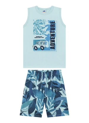 Marlan - Conjunto Regata e Bermuda em Moletinho Verde - MARLAN