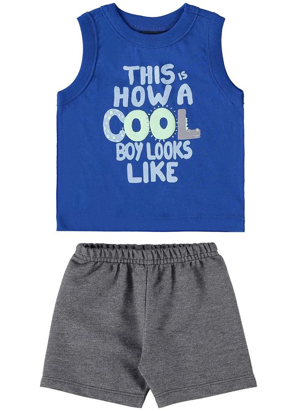 Guloseima - Conjunto Regata e Bermuda Infantil Azul