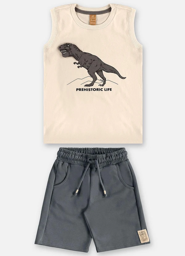 Up Baby - Conjunto Regata e Bermuda Infantil Bege 2