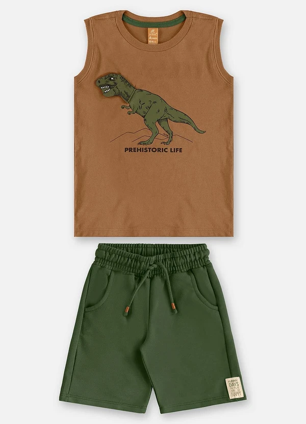 Up Baby - Conjunto Regata e Bermuda Infantil Marrom 3