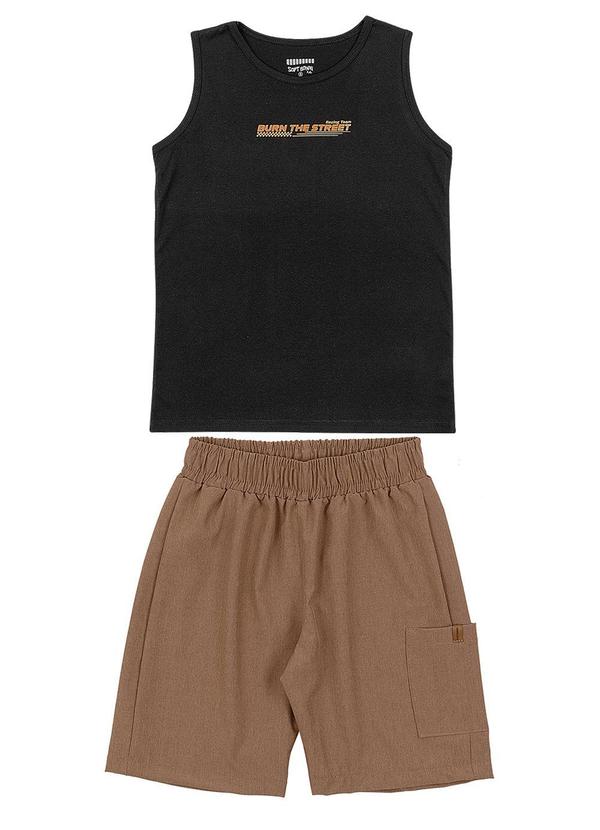 Soft Bonni - Conjunto Regata e Bermuda Infantil Preto 2