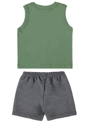Guloseima - Conjunto Regata e Bermuda Infantil Verde - GULOSEIMA