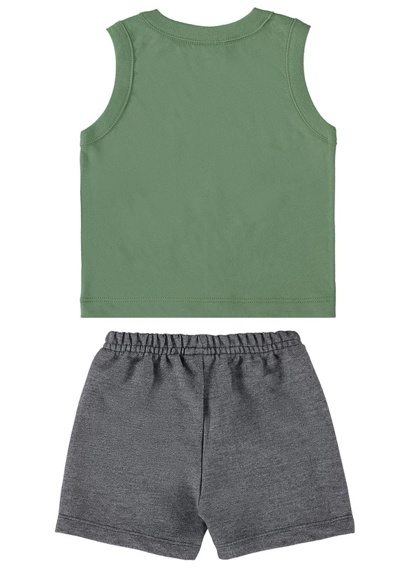 Guloseima - Conjunto Regata e Bermuda Infantil Verde 2
