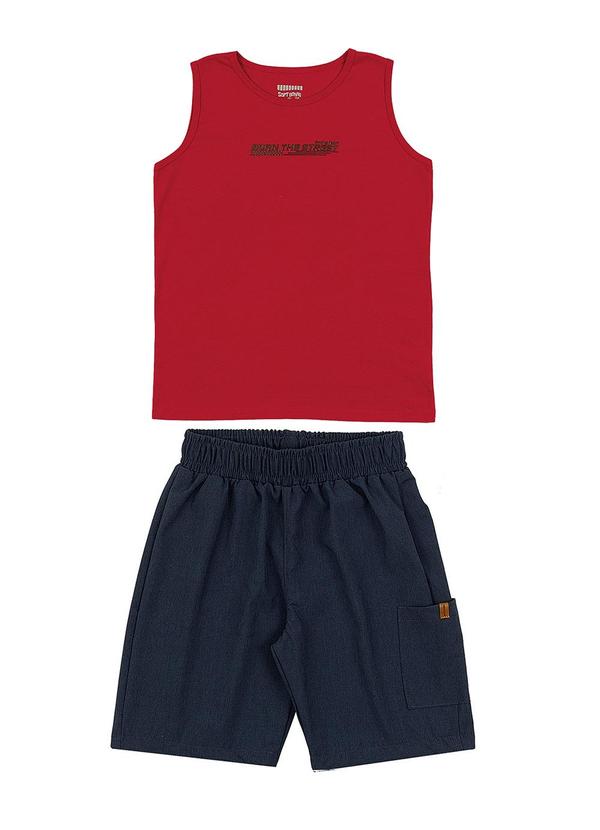 Soft Bonni - Conjunto Regata e Bermuda Infantil Vermelho