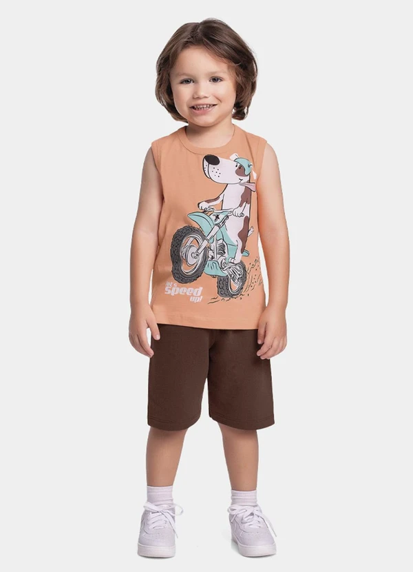 Fakini Kids - Conjunto Regata e Bermuda Laranja