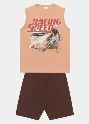 Fakini Kids - Conjunto Regata e Bermuda Laranja - FAKINI KIDS