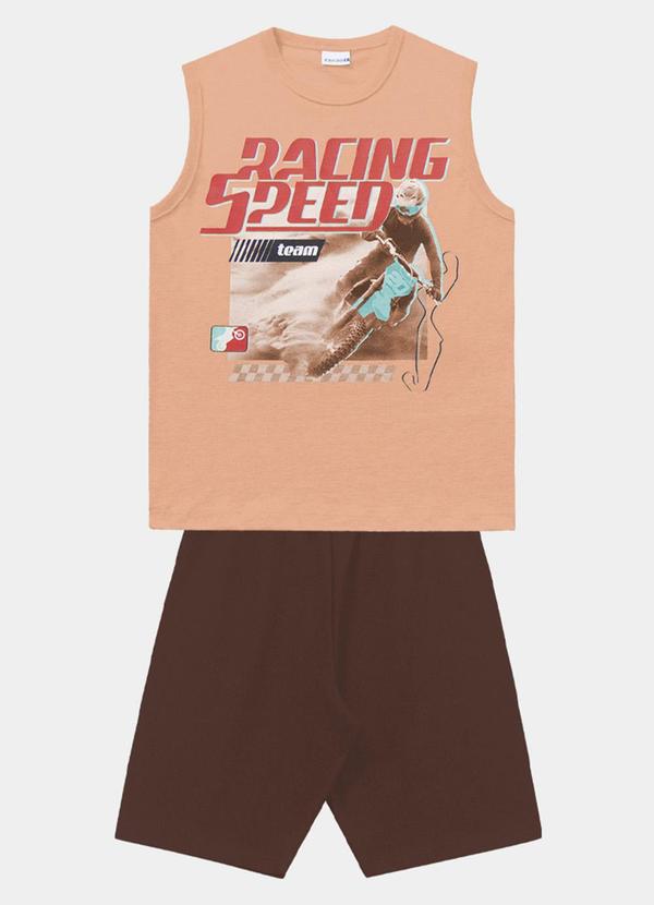 Fakini Kids - Conjunto Regata e Bermuda Laranja