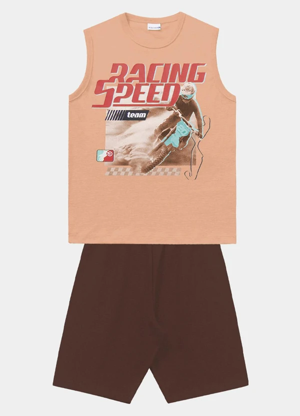 Fakini Kids - Conjunto Regata e Bermuda Laranja