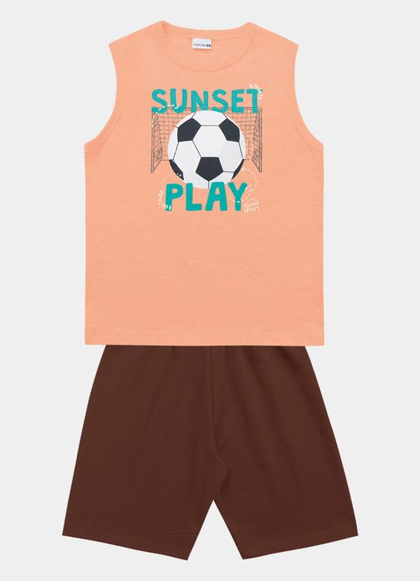 Fakini Kids - Conjunto Regata e Bermuda Laranja