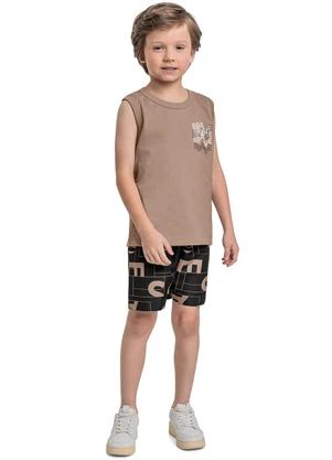 Bee Loop - Conjunto Regata e Bermuda Marrom - BEE LOOP