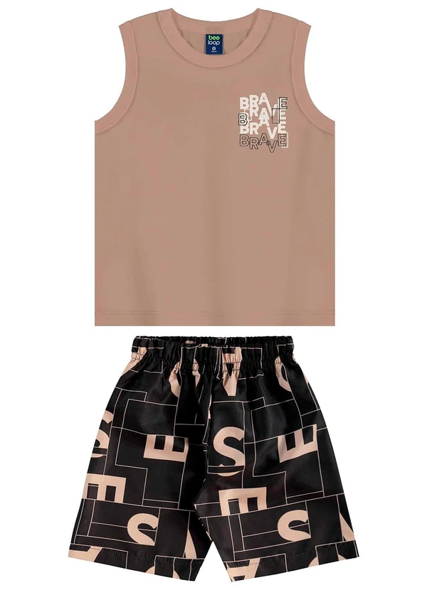 Bee Loop - Conjunto Regata e Bermuda Marrom 2