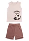 Tink Bink - Conjunto Regata e Bermuda Laranja - variação: Marron