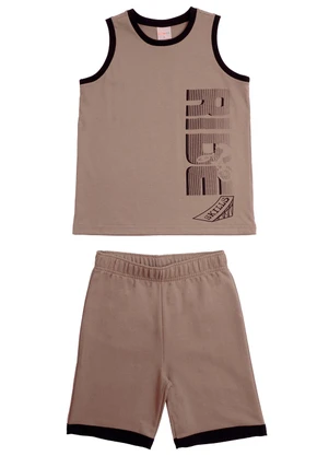 Tink Bink - Conjunto Regata e Bermuda Marron - TINK BINK