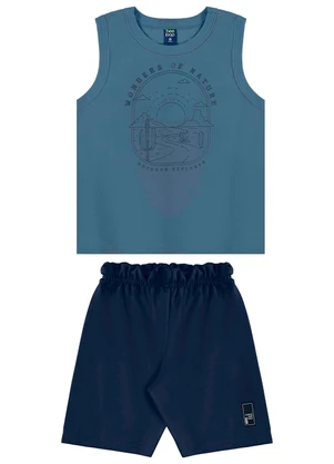 Bee Loop - Conjunto Regata e Bermuda Menino Azul - BEE LOOP