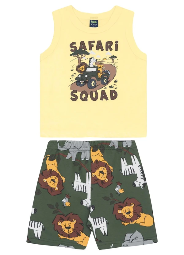 Bee Loop - Conjunto Regata e Bermuda Menino Bee Loop Amarelo