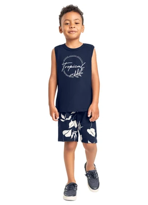 Conjunto Regata e Bermuda Menino Bee Loop Azul - BEE LOOP