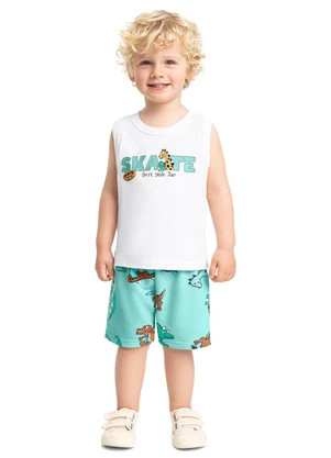 Conjunto Regata e Bermuda Menino Bee Loop Branco - BEE LOOP