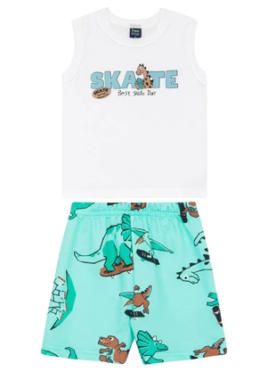Conjunto Regata e Bermuda Menino Bee Loop Branco - BEE LOOP