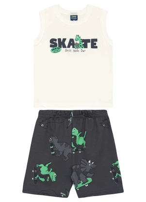 Conjunto Regata e Bermuda Menino Bee Loop Branco - BEE LOOP