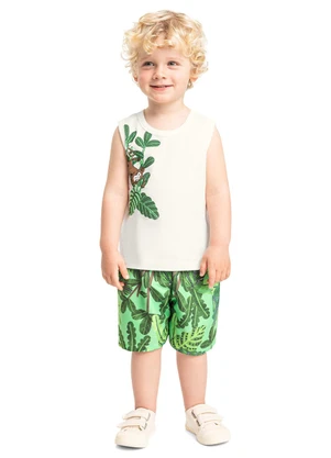 Conjunto Regata e Bermuda Menino Bee Loop Branco - BEE LOOP