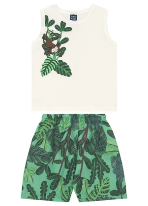 Conjunto Regata e Bermuda Menino Bee Loop Branco - BEE LOOP